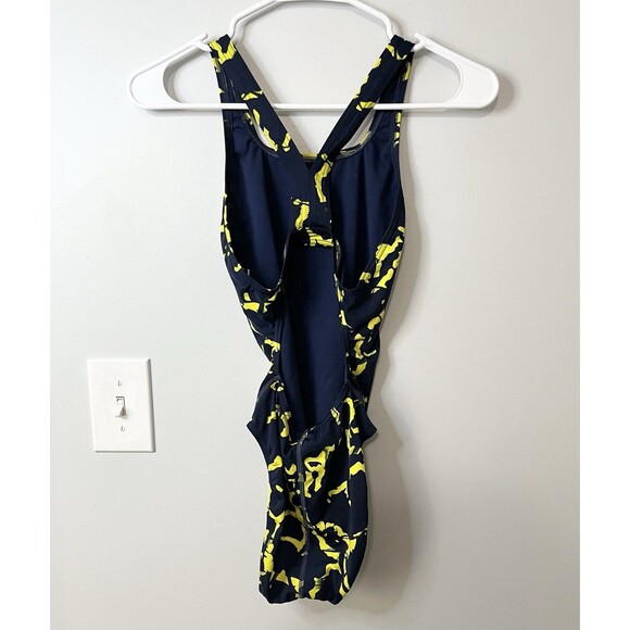 Speedo Size 6/32 Women's ENDURANCE Competitive Swimsuit Navy & Gold - Picture 4 of 5